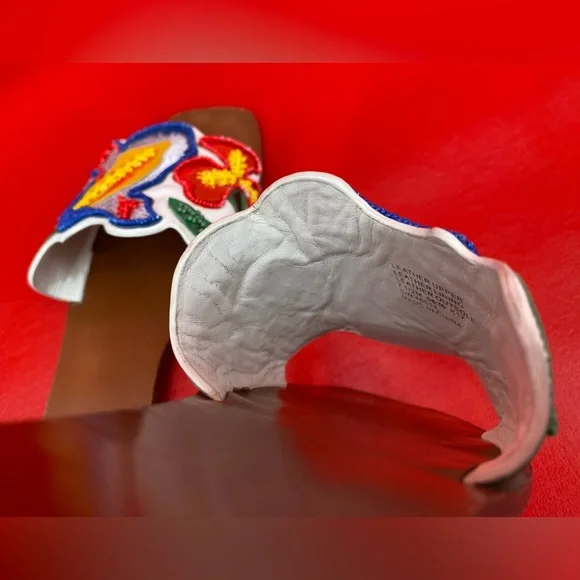 Tory Burch Bianca floral beaded flat sandals size 7 1/2 - Picture 14 of 14